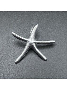 Vintage Sterling Silver Modernist Sea Star Pendant 1"